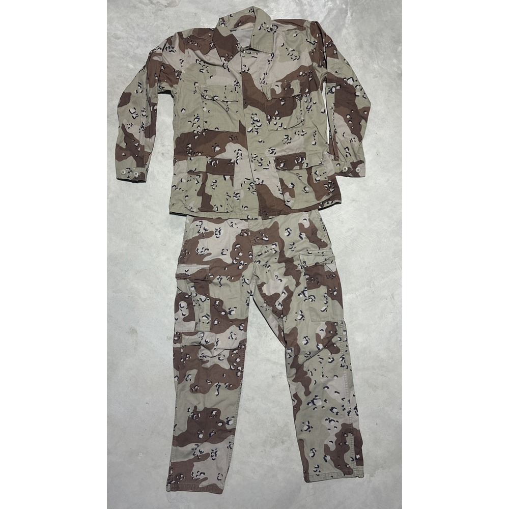 Vintage US Military Coat Pants Men's SZ M Chocolate Chip Desert Camo Combat 90s